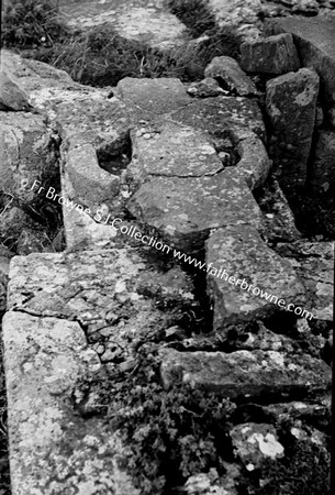 THE SEVEN CHURCHES (B) TEAMPUL A PHUILL  DUN ONAGHT  CROSS FRAGMENTS ARRANGED BY MISS STOKES  CLOGHAUN NA CARRAIGHE  CORNAU NEAR KILRONAN